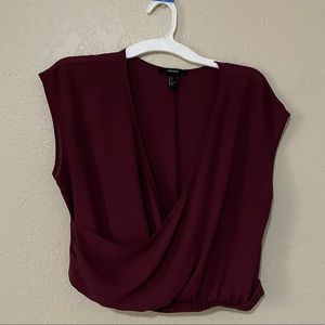 Forever 21 Maroon Crop Top - Medium